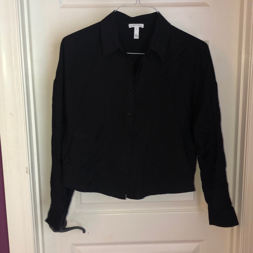 Nordstrom Leith Black Button Up Blouse/Shirt
